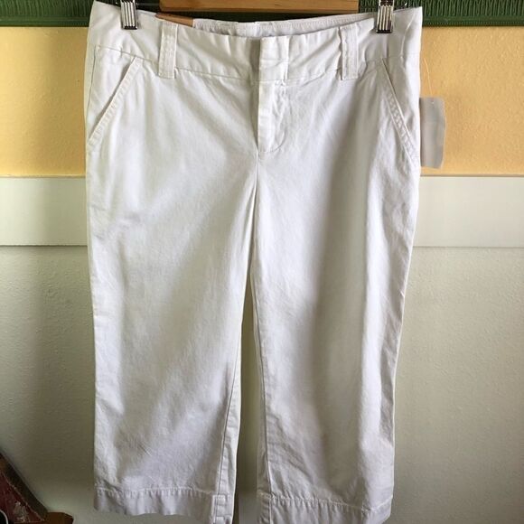 NWT Gap favorite chinos cropped white pants Sz 4 - Picture 1 of 6
